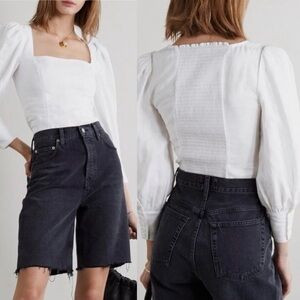 Reformation Stilton Linen Top White Size 2